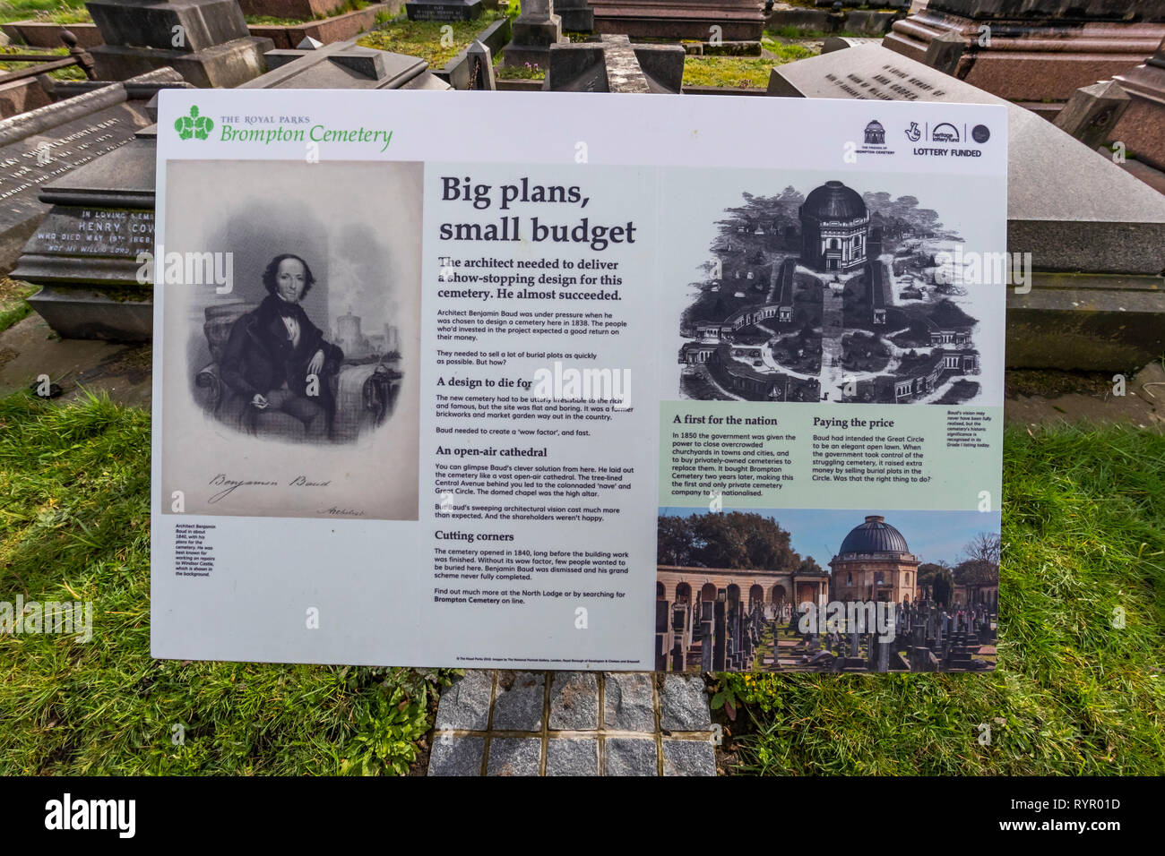 Brompton Friedhof. Im Jahre 1840 als kommerzielle Friedhof eröffnet wurde, gibt es nur sehr wenige Arme hier begraben. London. Großbritannien Stockfoto