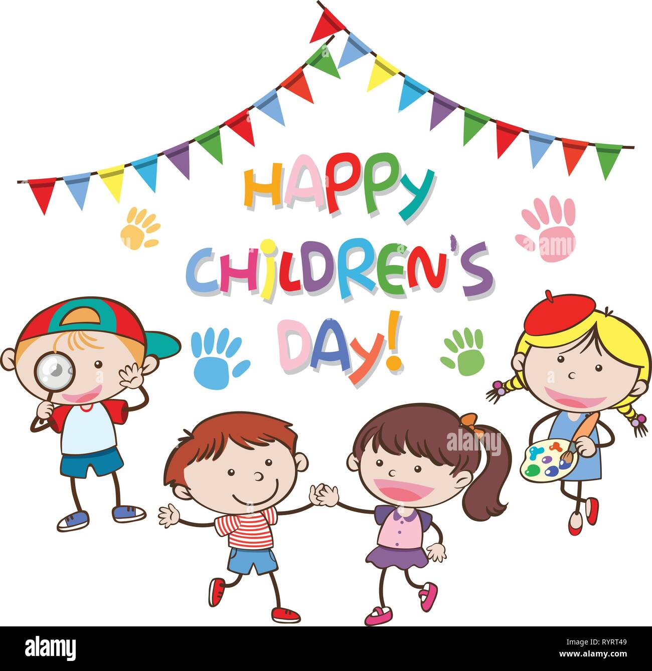 Happy Tag der Kinder Konzept Abbildung Stock Vektor