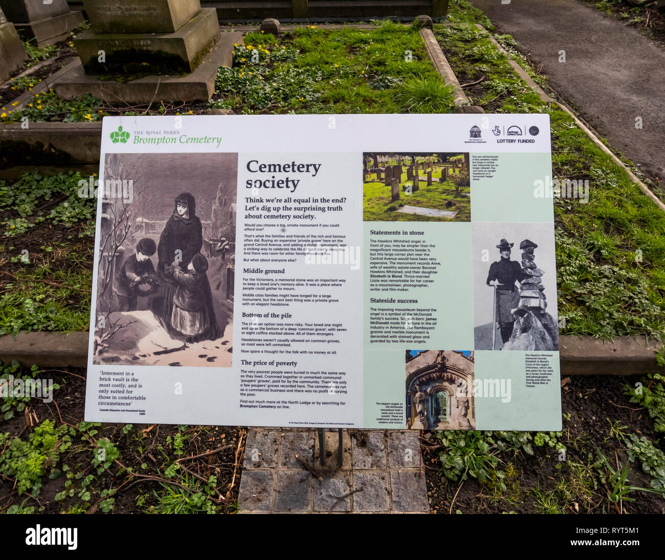 Brompton Friedhof. Im Jahre 1840 als kommerzielle Friedhof eröffnet wurde, gibt es nur sehr wenige Arme hier begraben. London. Großbritannien Stockfoto