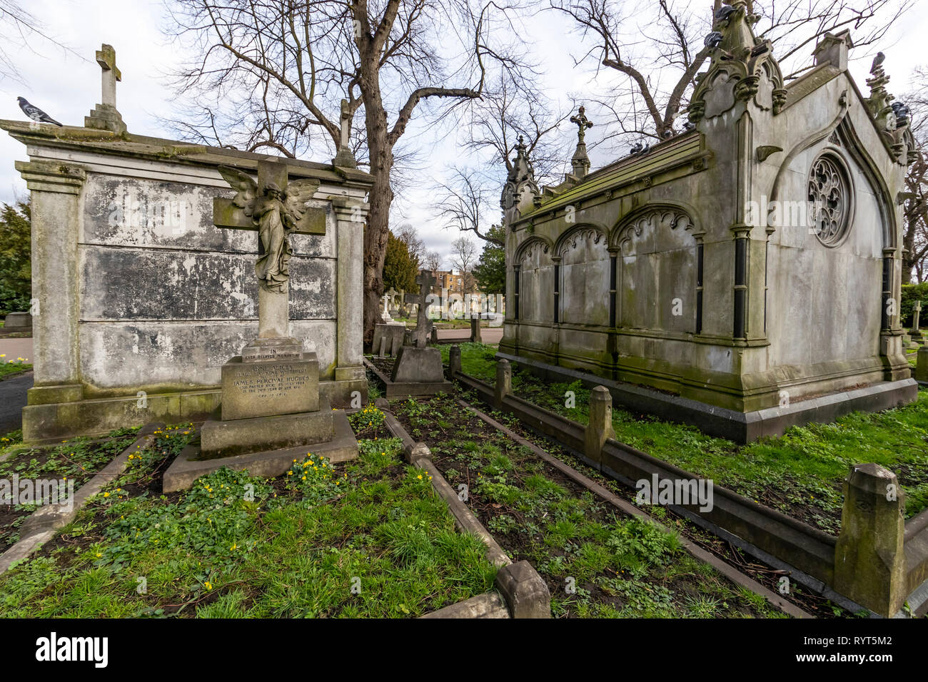 Brompton Friedhof. Im Jahre 1840 als kommerzielle Friedhof eröffnet wurde, gibt es nur sehr wenige Arme hier begraben. London. Großbritannien Stockfoto