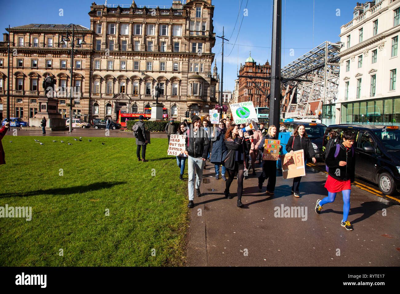 Glasgow, Schottland, Großbritannien. 15 Mär, 2019. Klimawandel protest Glasgow Credit: John cruttenden/Alamy leben Nachrichten Stockfoto