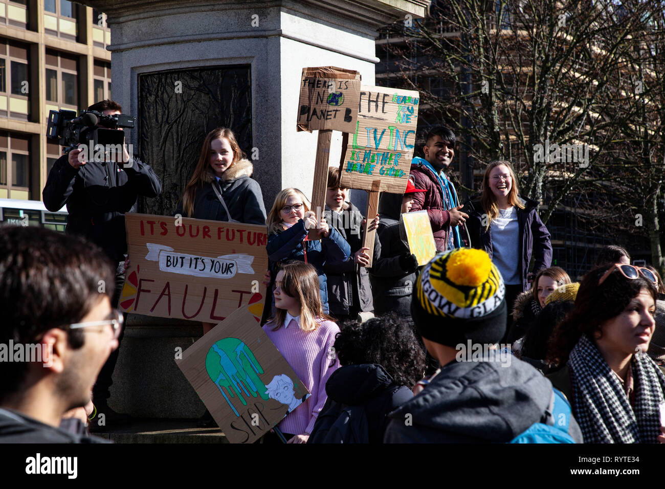 Glasgow, Schottland, Großbritannien. 15 Mär, 2019. Klimawandel protest Glasgow Credit: John cruttenden/Alamy leben Nachrichten Stockfoto