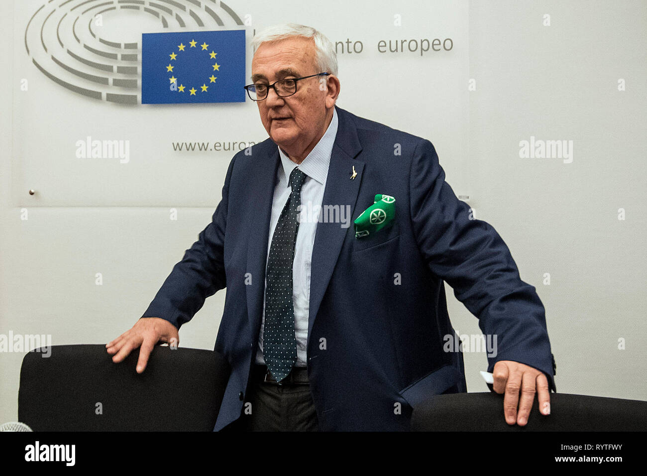 Foto Roberto Monaldo/LaPresse 15-03-2019 Roma Cronaca Convegno "L'idea di Europa" Nella foto Mario Borghezio Photo Roberto Monaldo/LaPresse 15-03-2019 Rom (Italien) Konferenz "Die Idee von Europa" In das Pic-Mario Borghezio Stockfoto