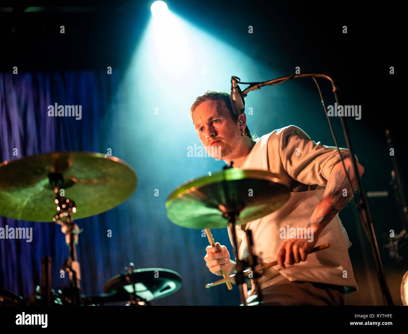 Bergen, Norwegen. 14 Mär, 2019. Norwegen, Bergen - März 14., 2019. Die norwegische indie pop band Highasakite führt ein Live Konzert an der USF Verftet in Bergen. (Foto: Gonzales Foto/Alamy leben Nachrichten Stockfoto