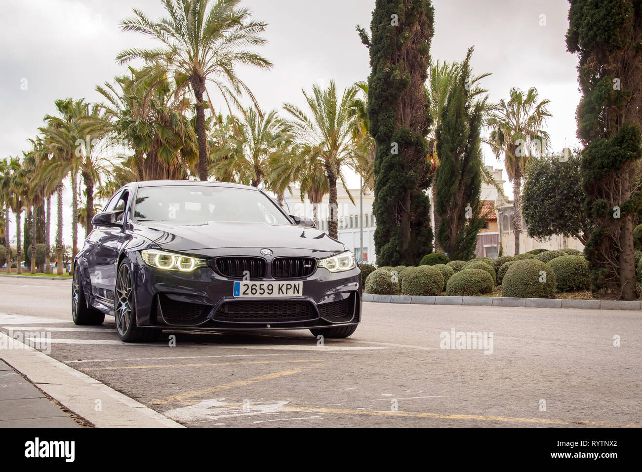 BARCELONA, SPANIEN - 13. März, 2019: 2018 BMW M3 CS (F80) auf den Straßen der Stadt Stockfoto