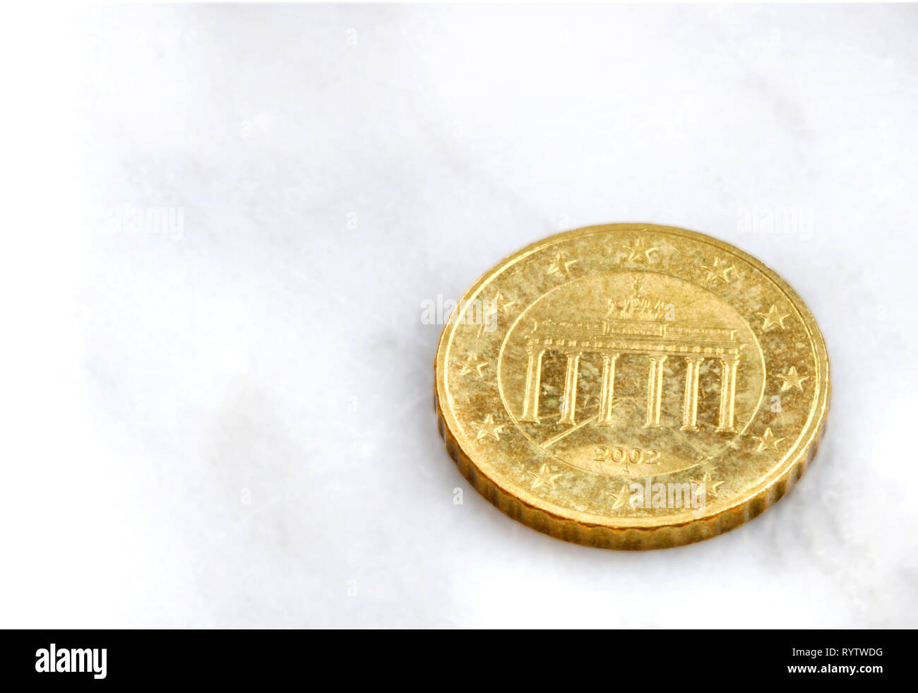 10 Cent Münze, Nahaufnahme, Deutschland Berlin Brandenburger Tor Stockfoto