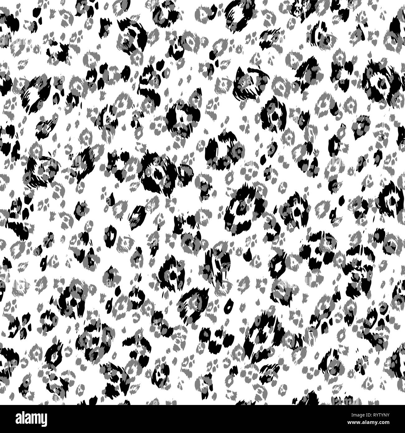 Leopard gefleckte Haut monochromen Hintergrund. Tier nahtlose Muster. Stock Vektor