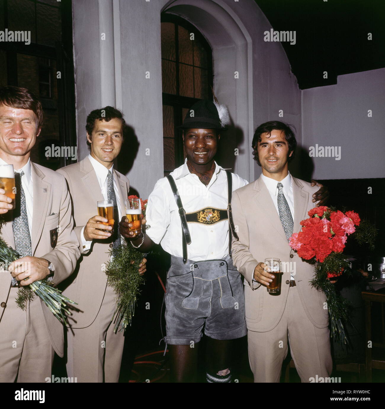 Sport, Fußball, Fußball WM 1974, Feiern in der Ocassion der Rückkehr