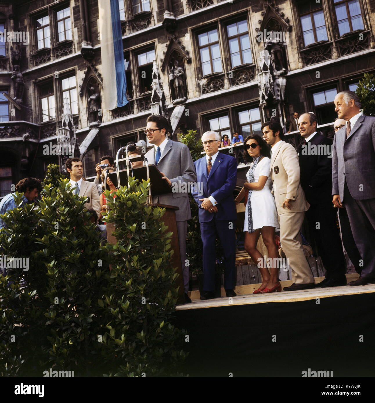 Sport, Fußball, Fußball WM 1974, Feiern in der Ocassion der Rückkehr