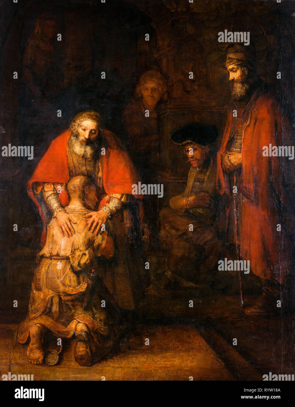 Die Rückkehr des verlorenen Sohnes, Malerei C. 1668 von Rembrandt Stockfoto