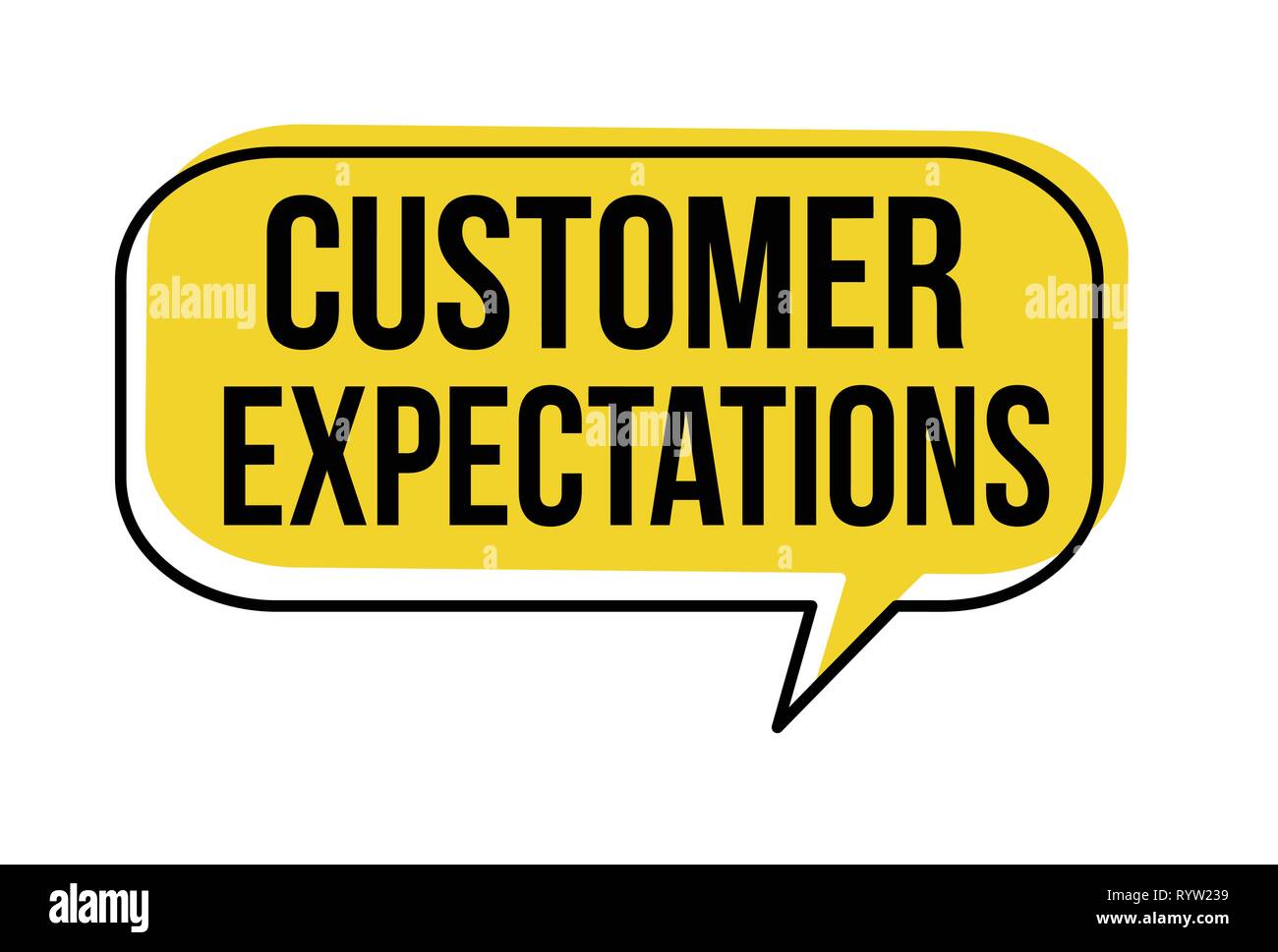Die Erwartungen der Kunden Sprechblase auf weißem Hintergrund, Vector Illustration Stock Vektor