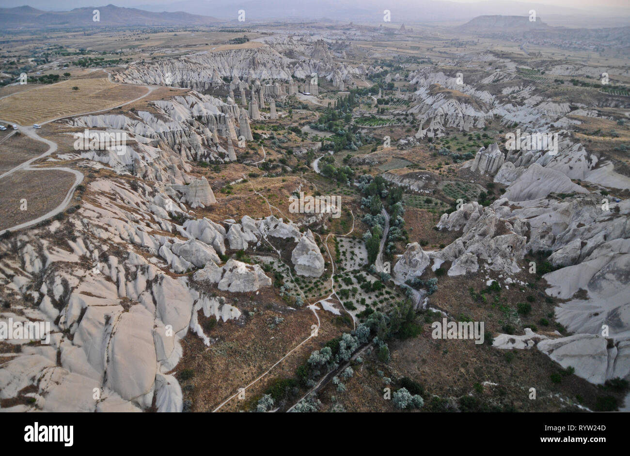 Luftaufnahme von Göreme in Kappadokien, Türkei Stockfoto