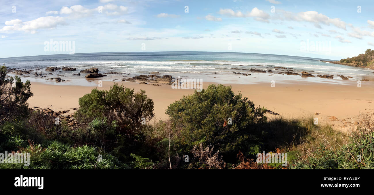Panoramablick auf Strand, Wye River Wye River, Victoria, Australien Stockfoto