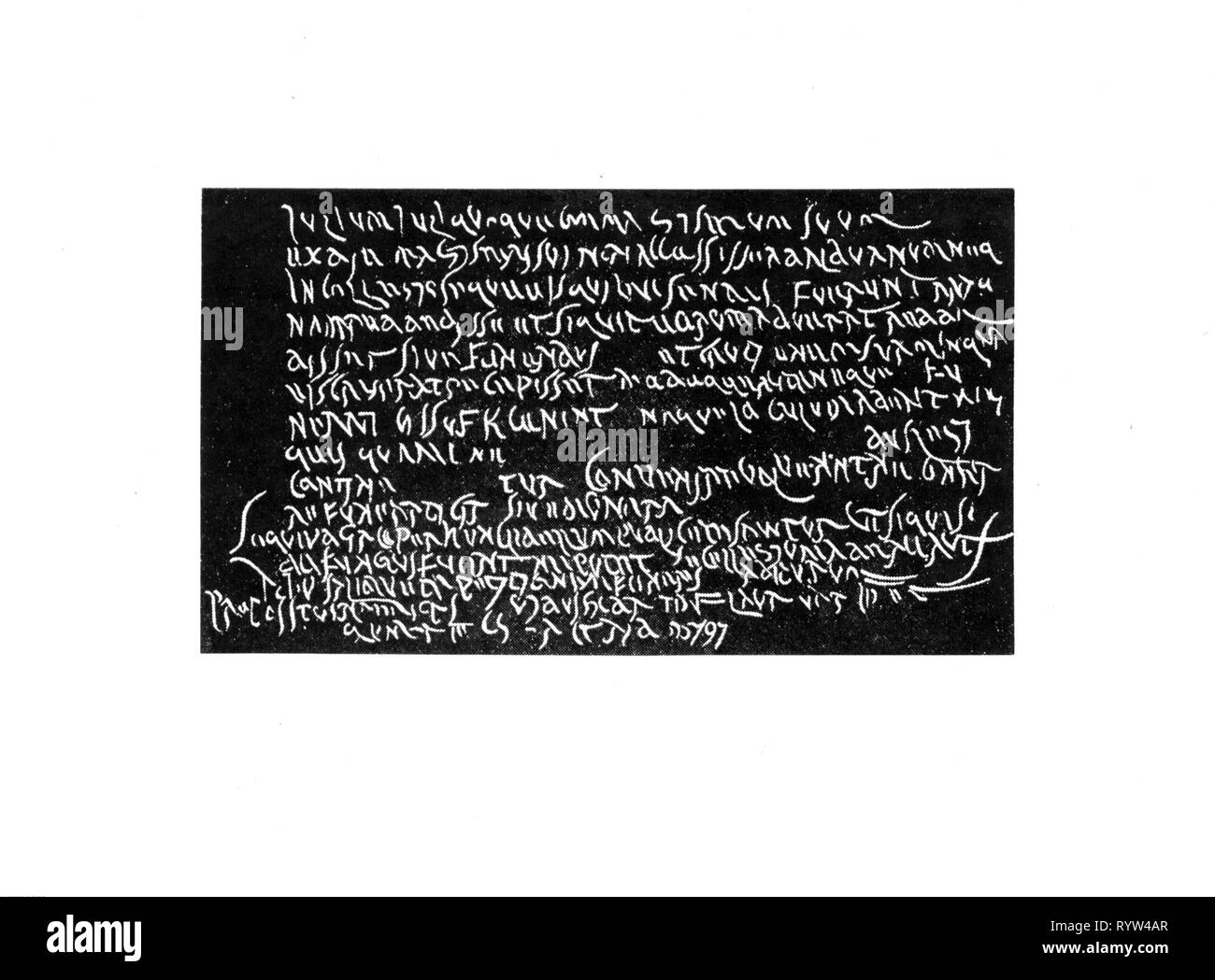 Schreiben, Skript, geschrieben auf römischen Wachs tablet, 1. und 4. Jahrhundert, Illustration, von "Das neue Buch von der Weltpost' von Amand von Schweiger-Lerchenfeld, Wien, 1901, Additional-Rights - Clearance-Info - Not-Available Stockfoto