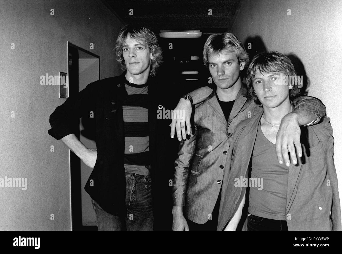 Die britische Rockband der Polizei Stewart Copeland, Sting, Henry