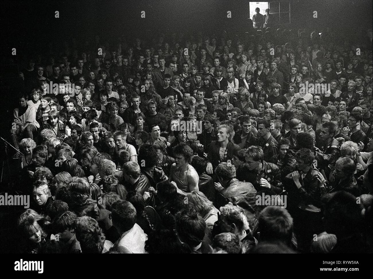 Riot während des Konzerts der britischen Punk-band The Clash in der Markthalle in Hamburg, Deutschland. 1981 Stockfoto