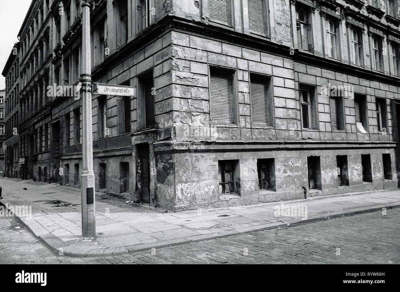 Straßen am Prenzlauer Berg, Ost-berlin. 1982 Stockfoto