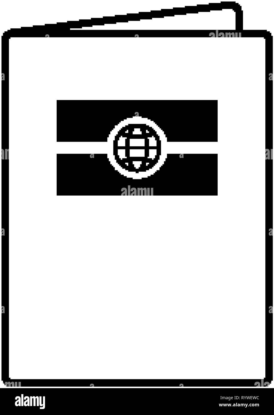 Biometrischer Reisepass Symbol. Staat Bürger-ID anmelden Stock Vektor