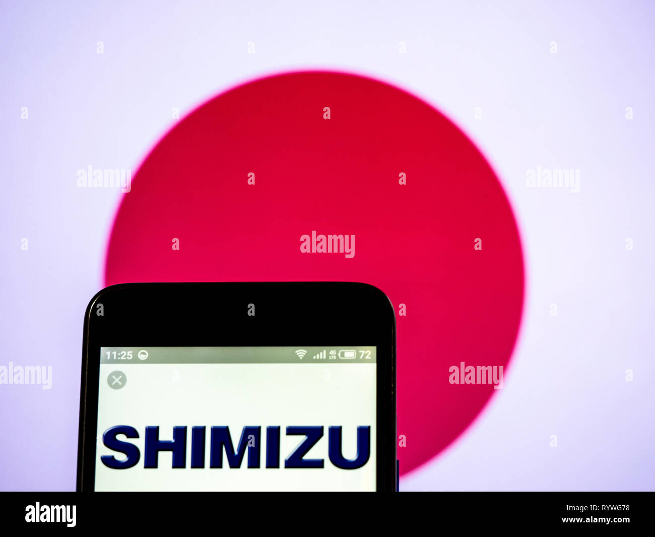 Shimizu Corporation Logo auf dem Smartphone angezeigt. Stockfoto