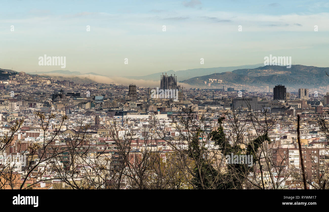 Die Skyline von Barcelona panorama Spanien Europa. Stockfoto
