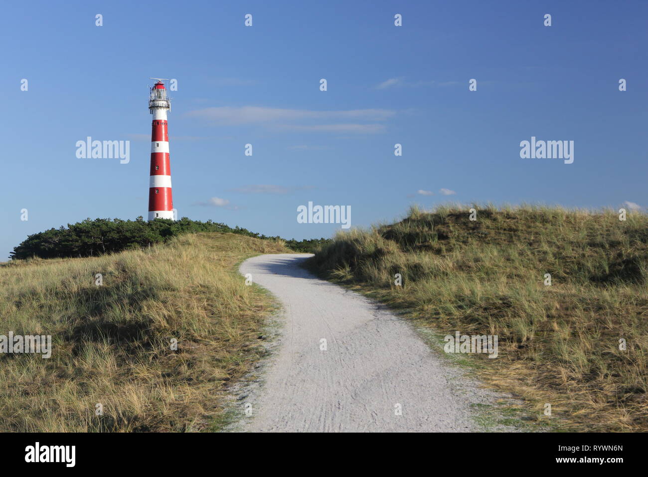 Leuchtturm auf der Insel Ameland. Stockfoto
