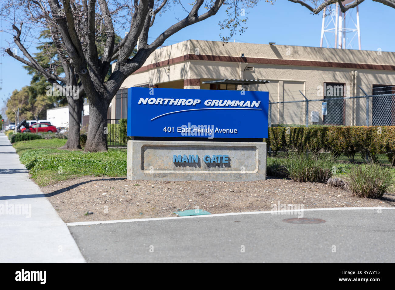 Northrop Grumman, 401 East Hendy Avenue, Schild; Sunnyvale, Kalifornien, USA Stockfoto