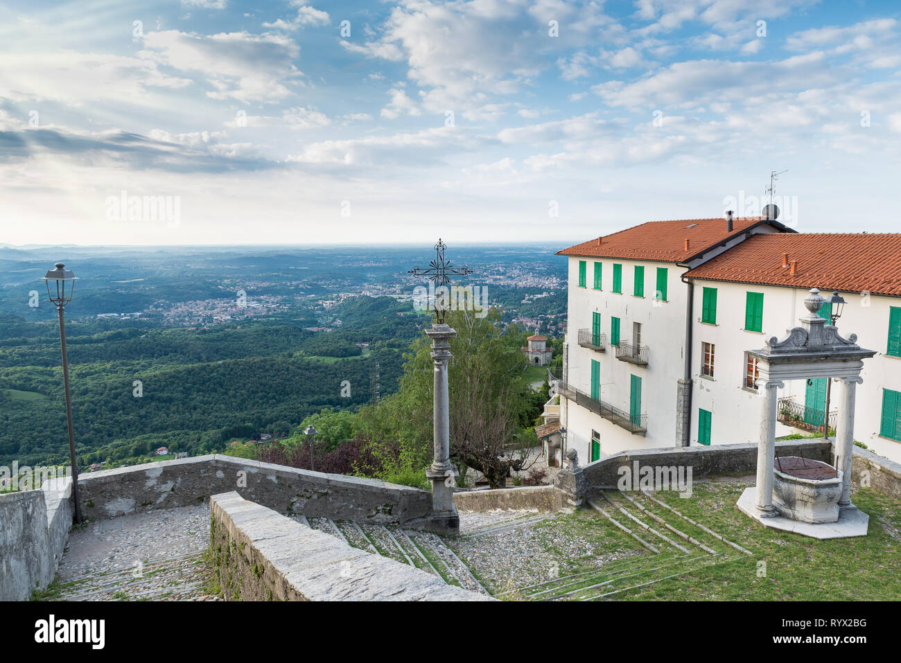 Panorama von der Sacro Monte di Varese (UNESCO-Welterbe), Italien Stockfoto