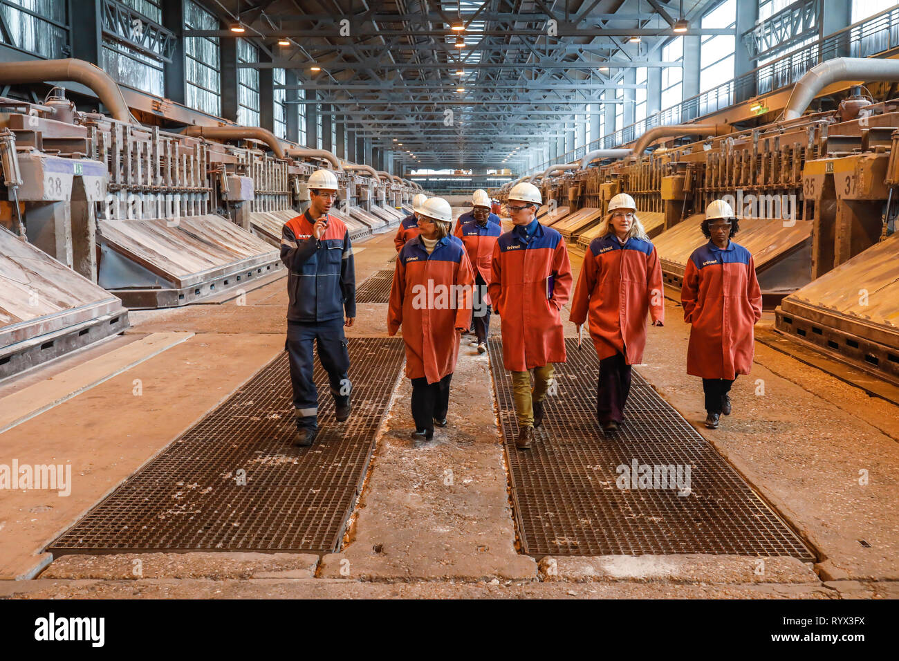 Essen, Ruhrgebiet, Nordrhein-Westfalen, Deutschland - TRIMET ALUMINIUM SE, NRW Ausflug nach COP 23, eine Gruppe von ausländischen Besucher visits InnovationCity Es Stockfoto
