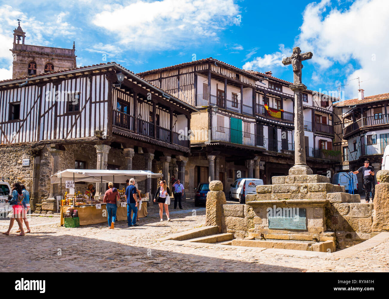 Plaza Mayor de La Alberca. Sierra de Francia. Salamanca. Castilla León. España. Stockfoto