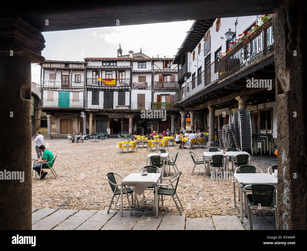 Plaza Mayor de La Alberca. Sierra de Francia. Salamanca. Castilla León. España. Stockfoto