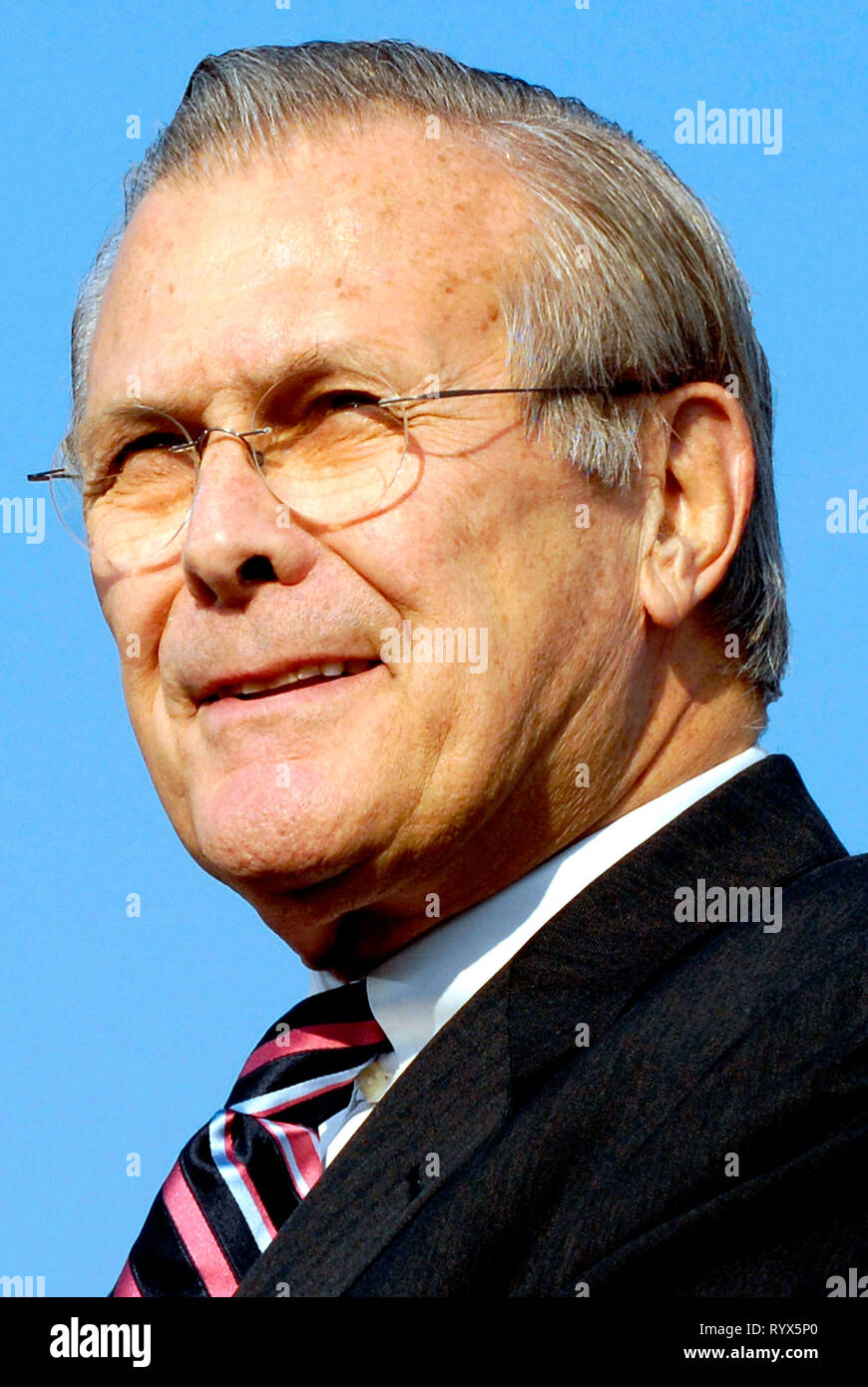Donald Rumsfeld - * 09.07.1932: Amerikanische Politiker und 21 Usa-Verteidigungsminister von 2001 bis 2006. Stockfoto