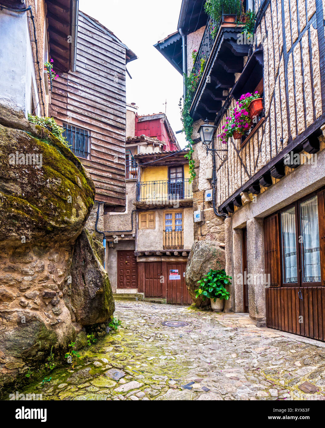 Arquitectura tradicional. La Alberca. Sierra de Francia. Salamanca. Castilla León. España. Stockfoto
