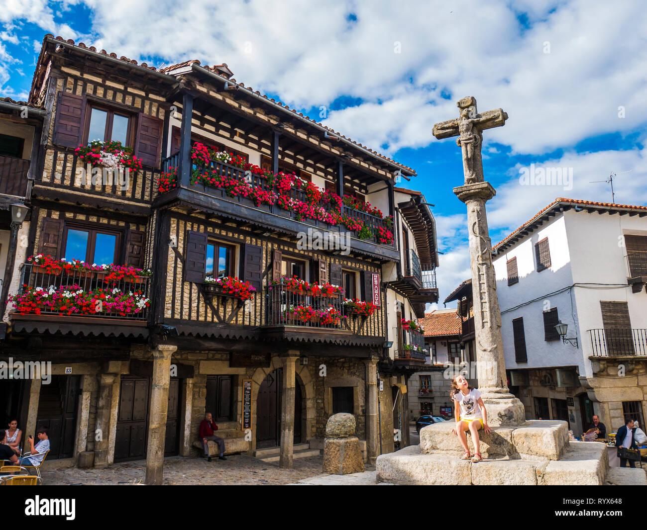 Plaza Mayor de La Alberca. Sierra de Francia. Salamanca. Castilla León. España. Stockfoto