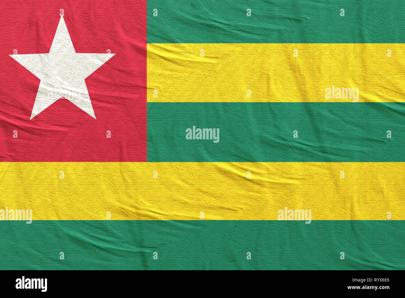 3D-Rendering für eine Republik Togo Flagge Stockfoto