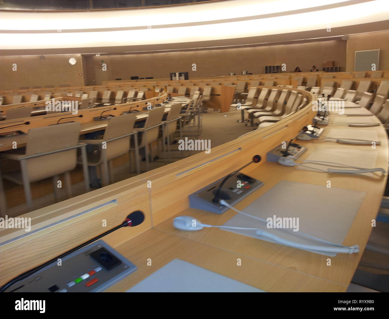 Sitzung Plenarsaal der Vereinten Nationen in Genf Frankreich Stockfoto