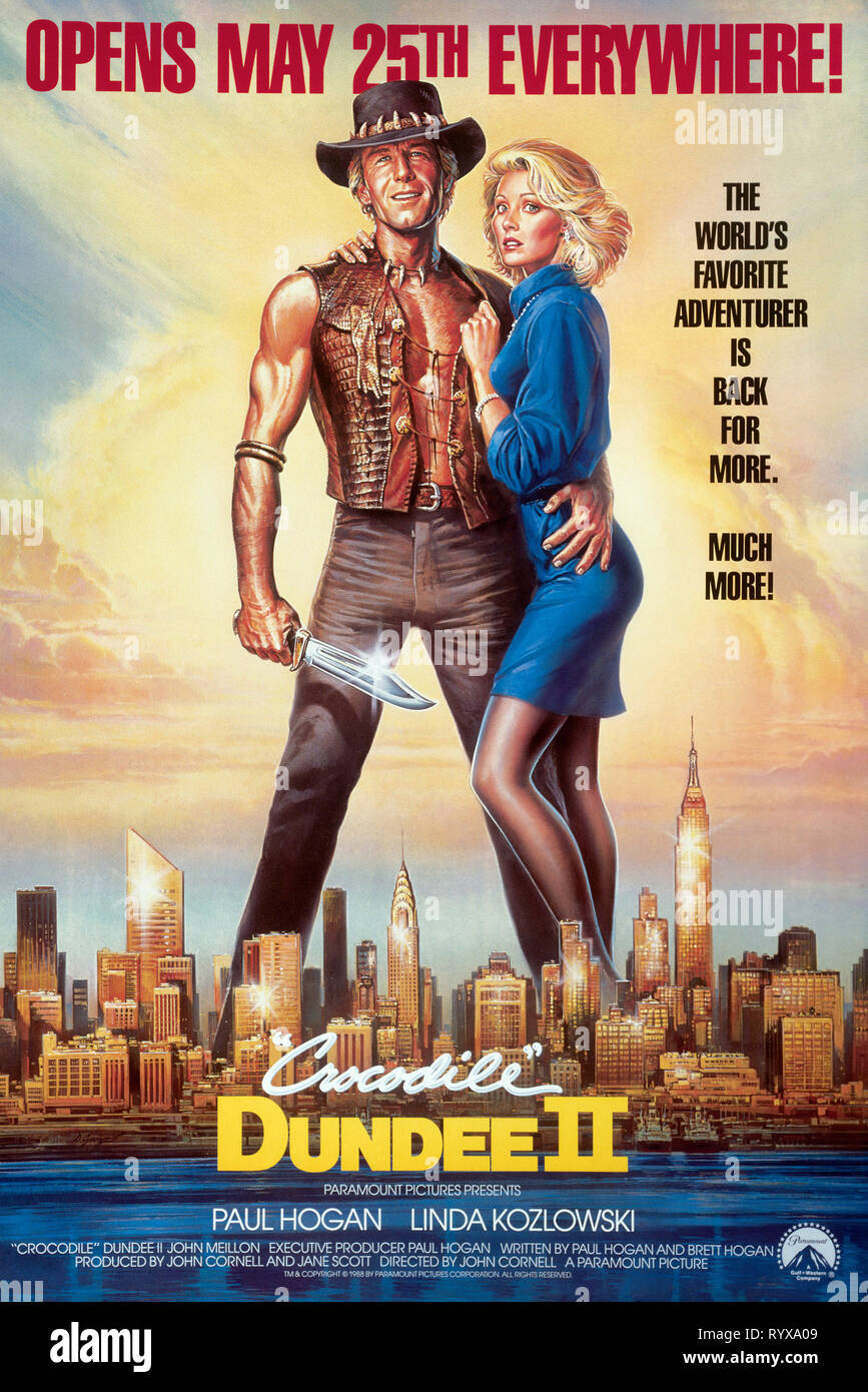PAUL HOGAN, LINDA KOZLOWSKI, Plakat, CROCODILE DUNDEE II, 1988 Stockfoto