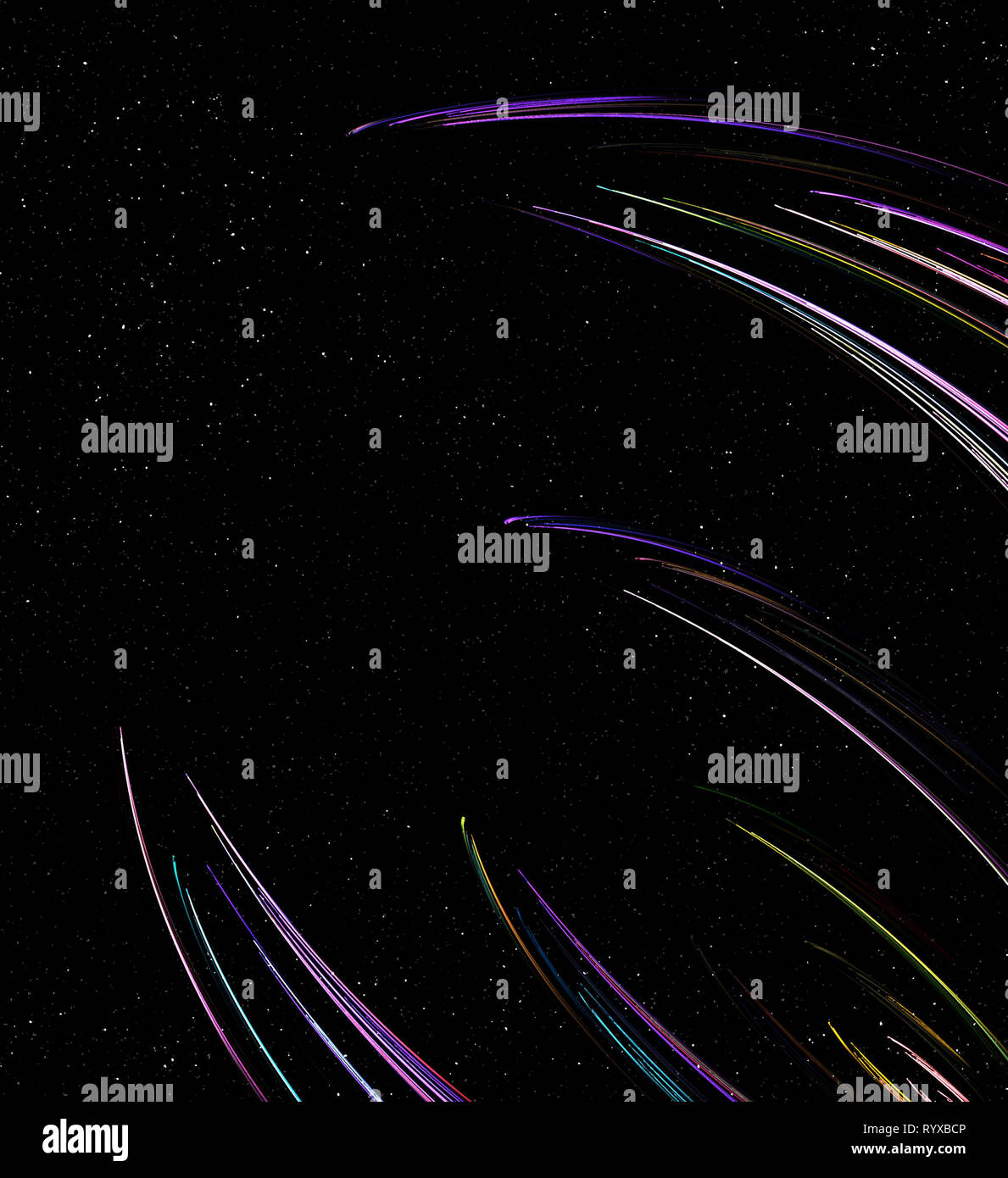 Space Fantasy meteor Farben abstrakt, dunklen Hintergrund, vertikal Stockfoto