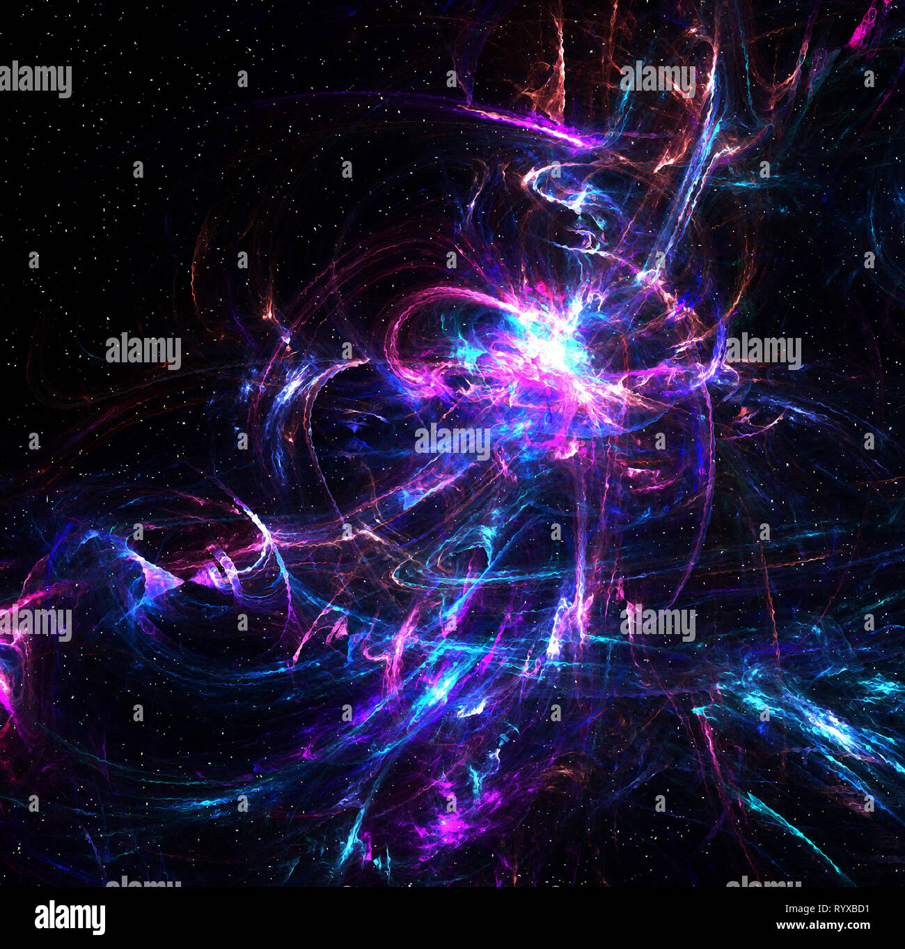 Space Fantasy welligkeit Violett Farbe Wirkung Abstract, dunklen Hintergrund, horizontal Stockfoto