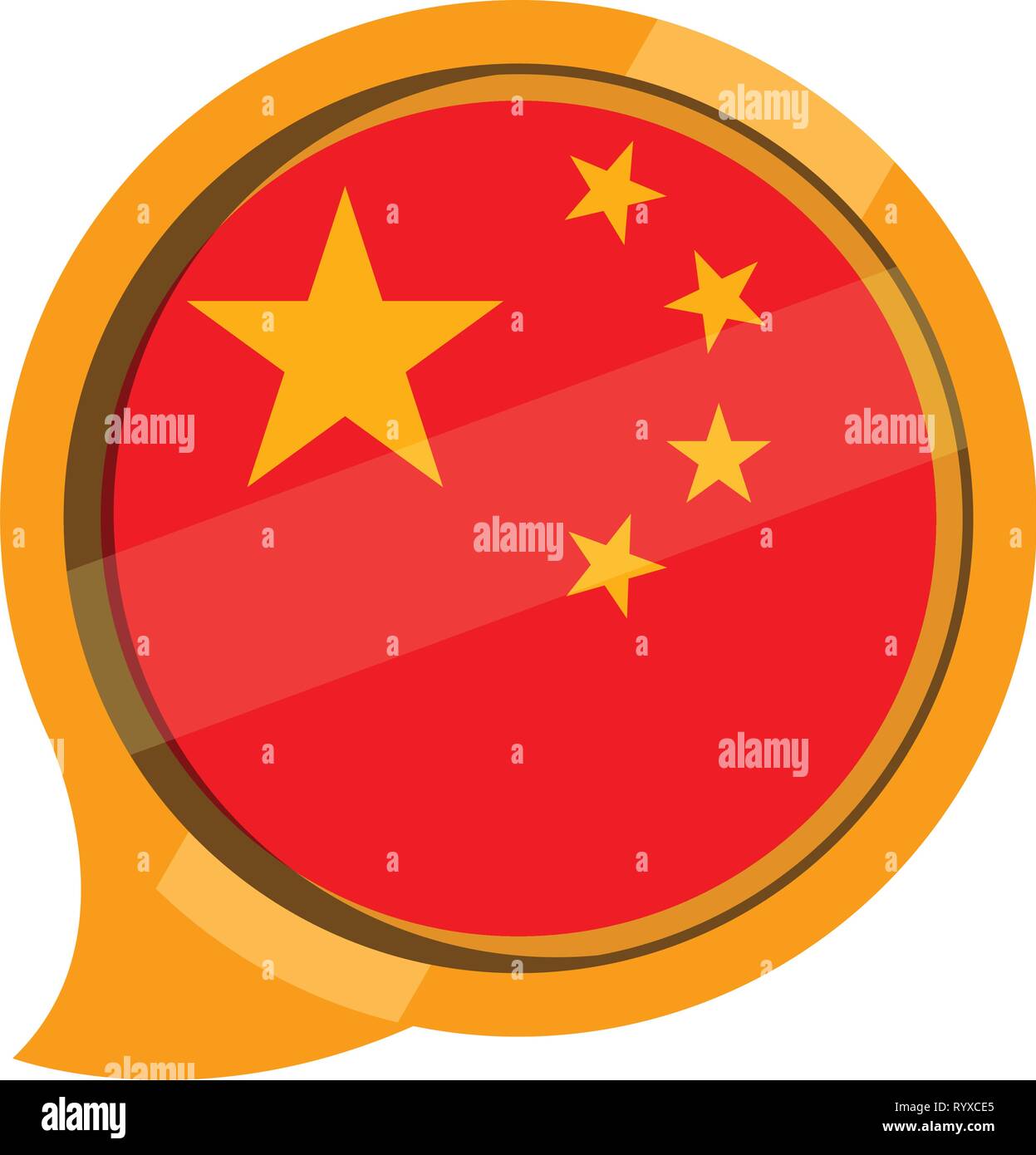 Flagge von China in einer Blase chat Stock Vektor