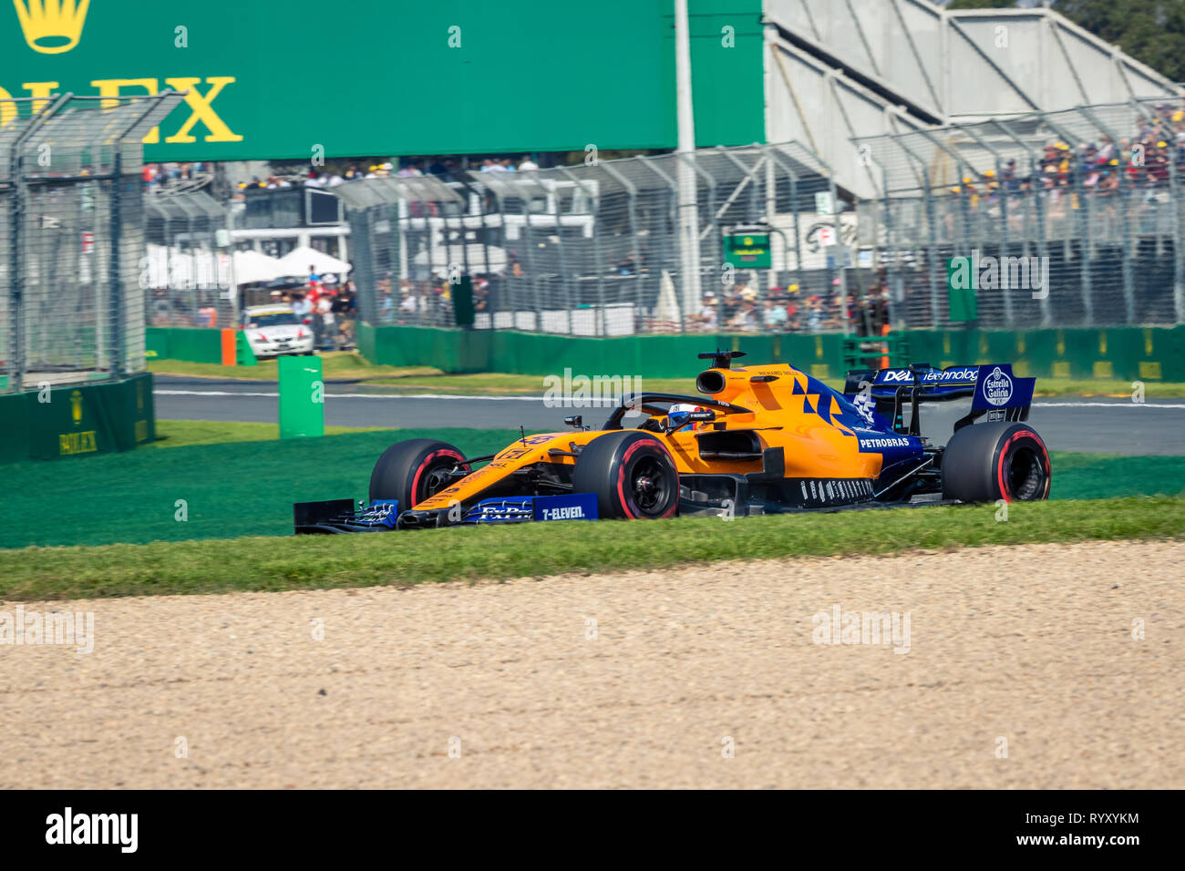 Melbourne, Australien. 16 Mär, 2019. MELBOURNE, Australien - März 16: Carlos Sainz Jr 55 fahren für MCLAREN F1 Team bei der Formel 1 Rolex Grand Prix von Australien 2019 im Albert Park See, Australien am 16. März 2019. Credit: Dave Hewison Sport/Alamy leben Nachrichten Stockfoto