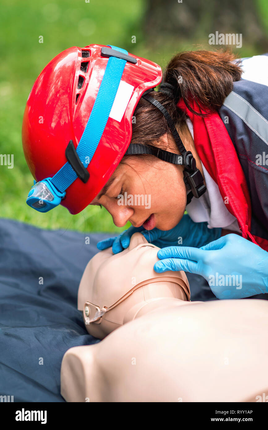 Hlw-Training im Freien. Stockfoto