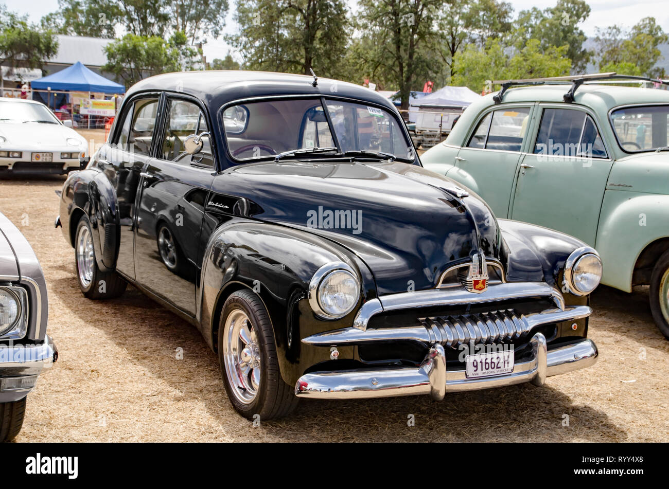 Schwarz australischen Holden FJ sedan c 1953-1956 Stockfoto