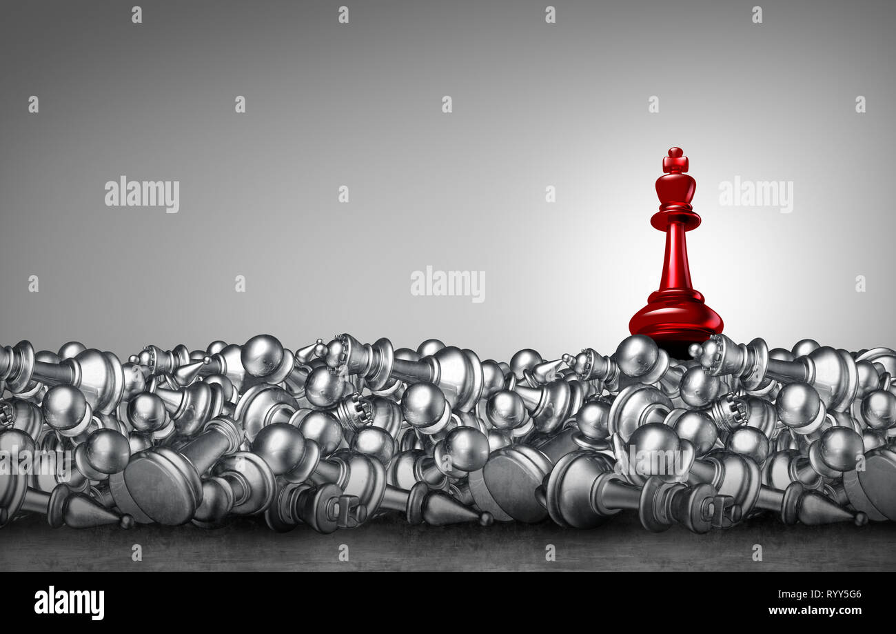 Schach Business Konzept als ein Führer, der den Wettbewerb als 3D-Illustration besiegt hat. Stockfoto