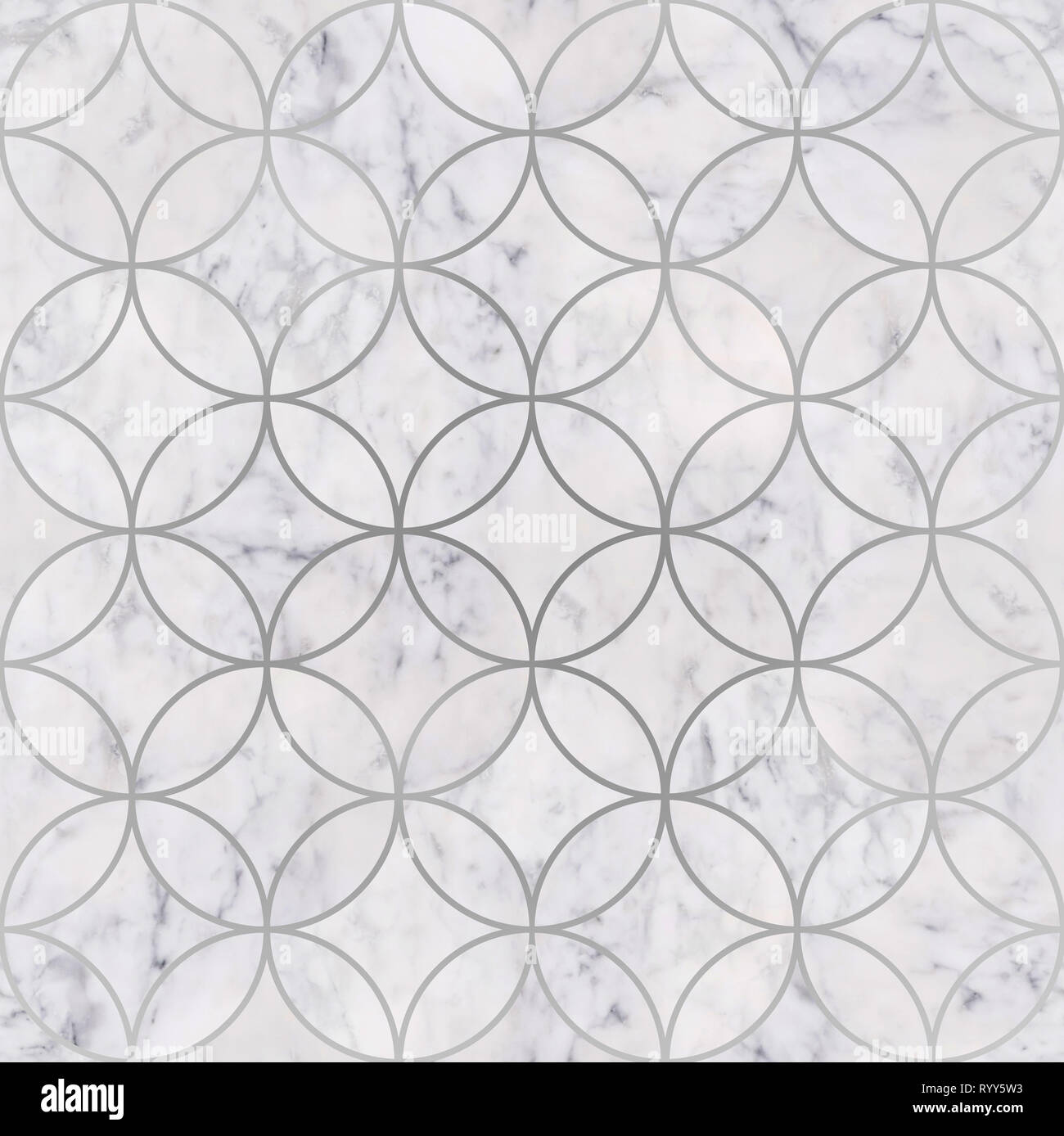 Nahtlose Luxus weißem Marmor Stein Textur, Kreis geometrische Muster Stockfoto