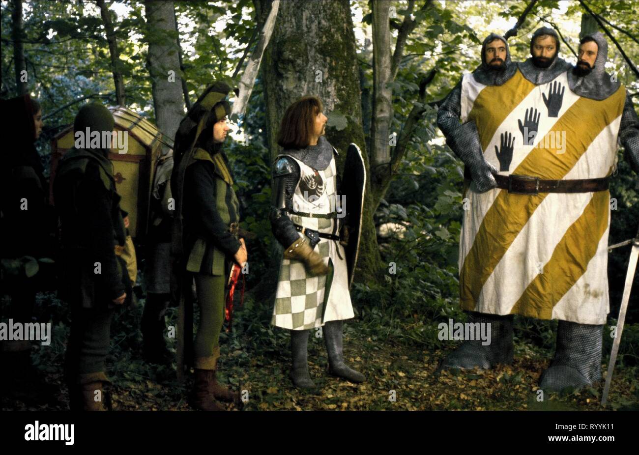 TERRY JONES, Graham Chapman, Michael Palin, Monty Python und der Heilige Gral, 1975 Stockfoto