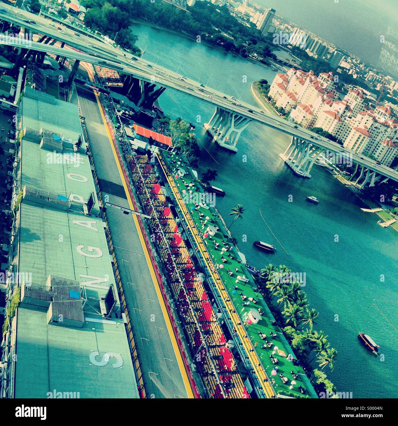 Singapur-Grand-Prix-Rennstrecke Stockfoto
