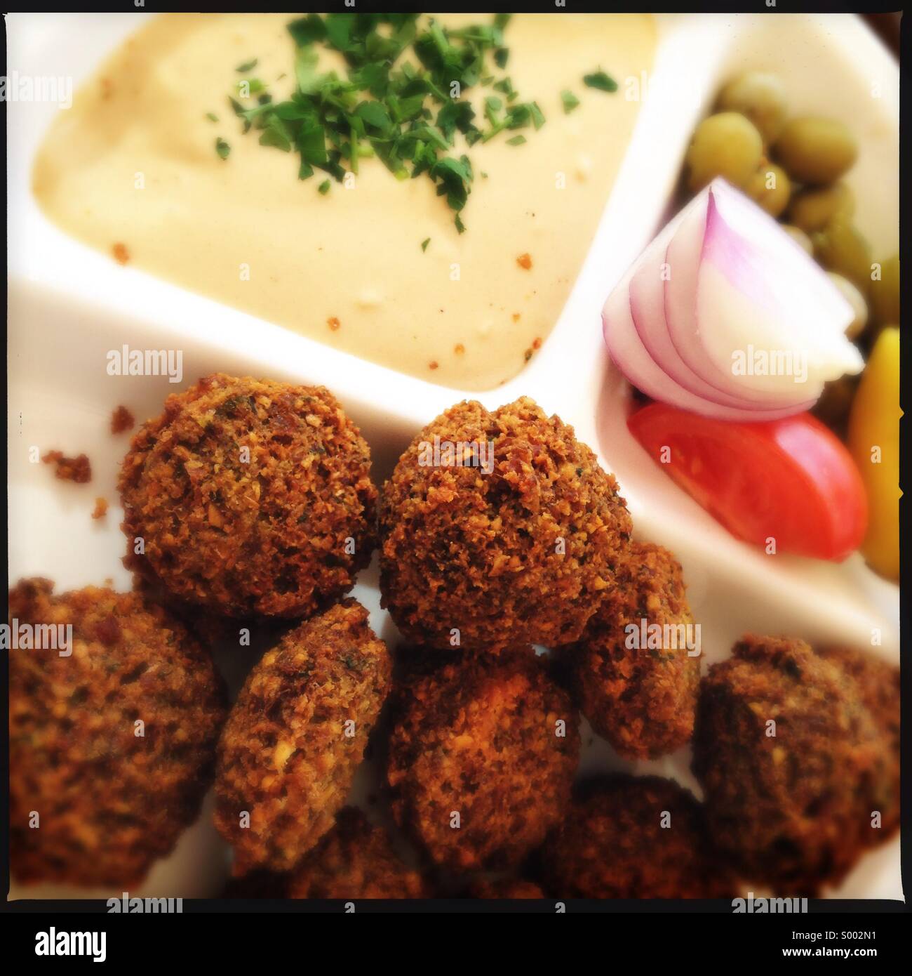 Haufen von Falafel Kugeln eine traditionelle Nahost tiefe gebratene Kugeln vom Boden Kichererbsen hergestellt Stockfoto