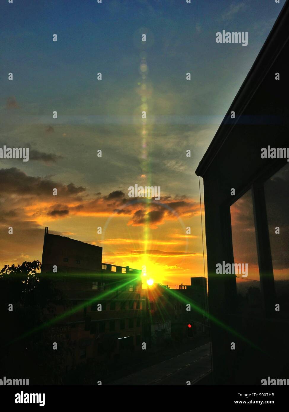 Atardecer. Ciudad de México. Stockfoto