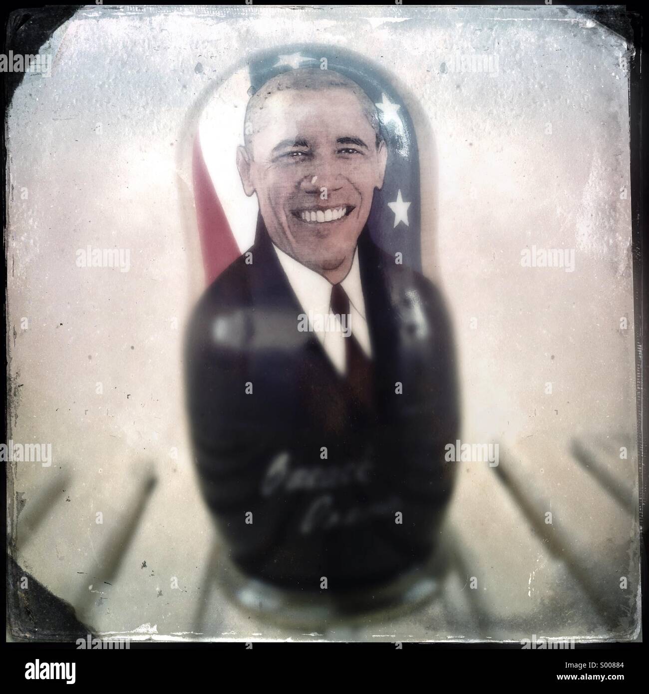 Matroschka-Puppe mit US-Präsident Barack Obama Stockfoto