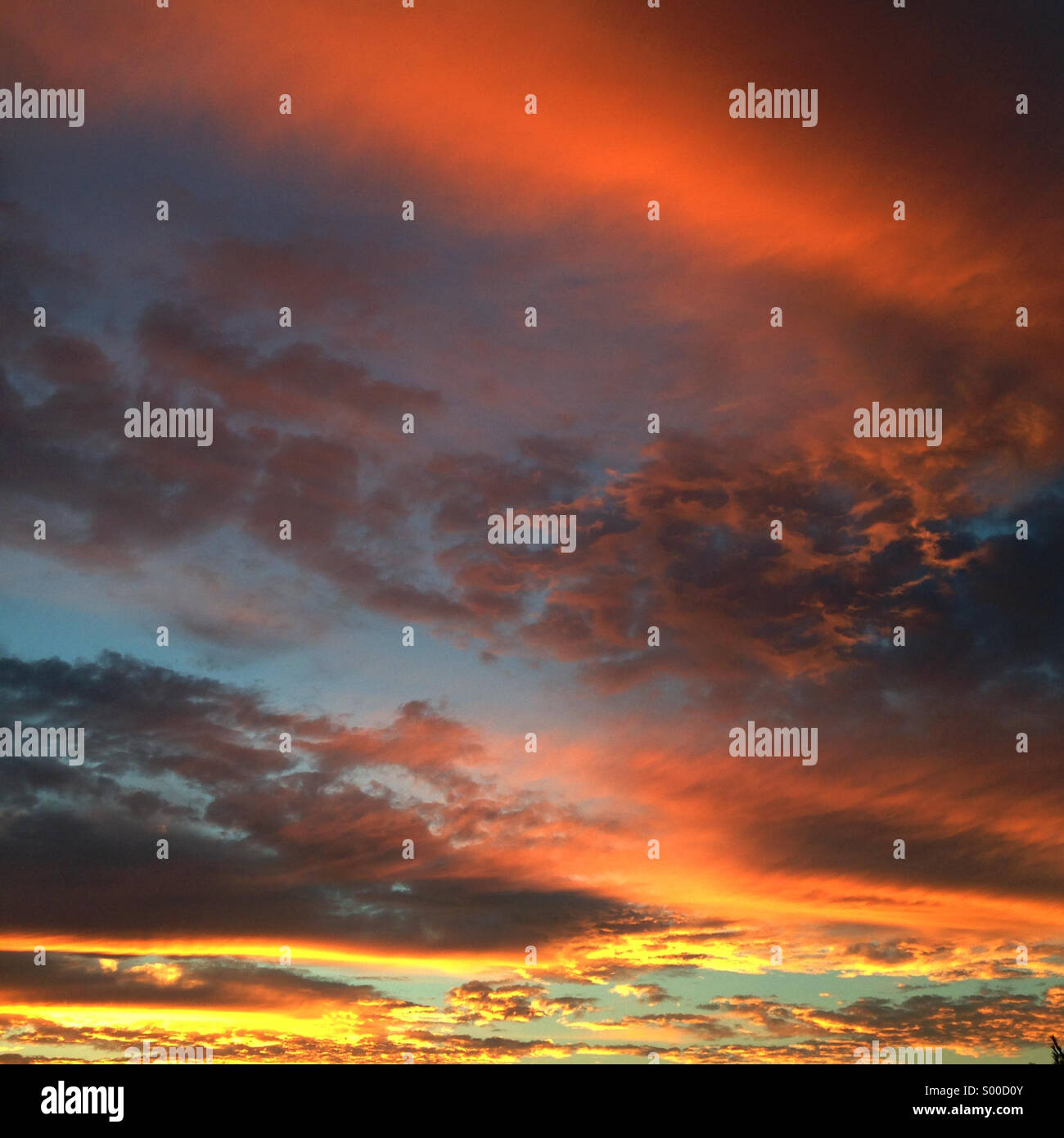Wolken bei Sonnenuntergang. Stockfoto